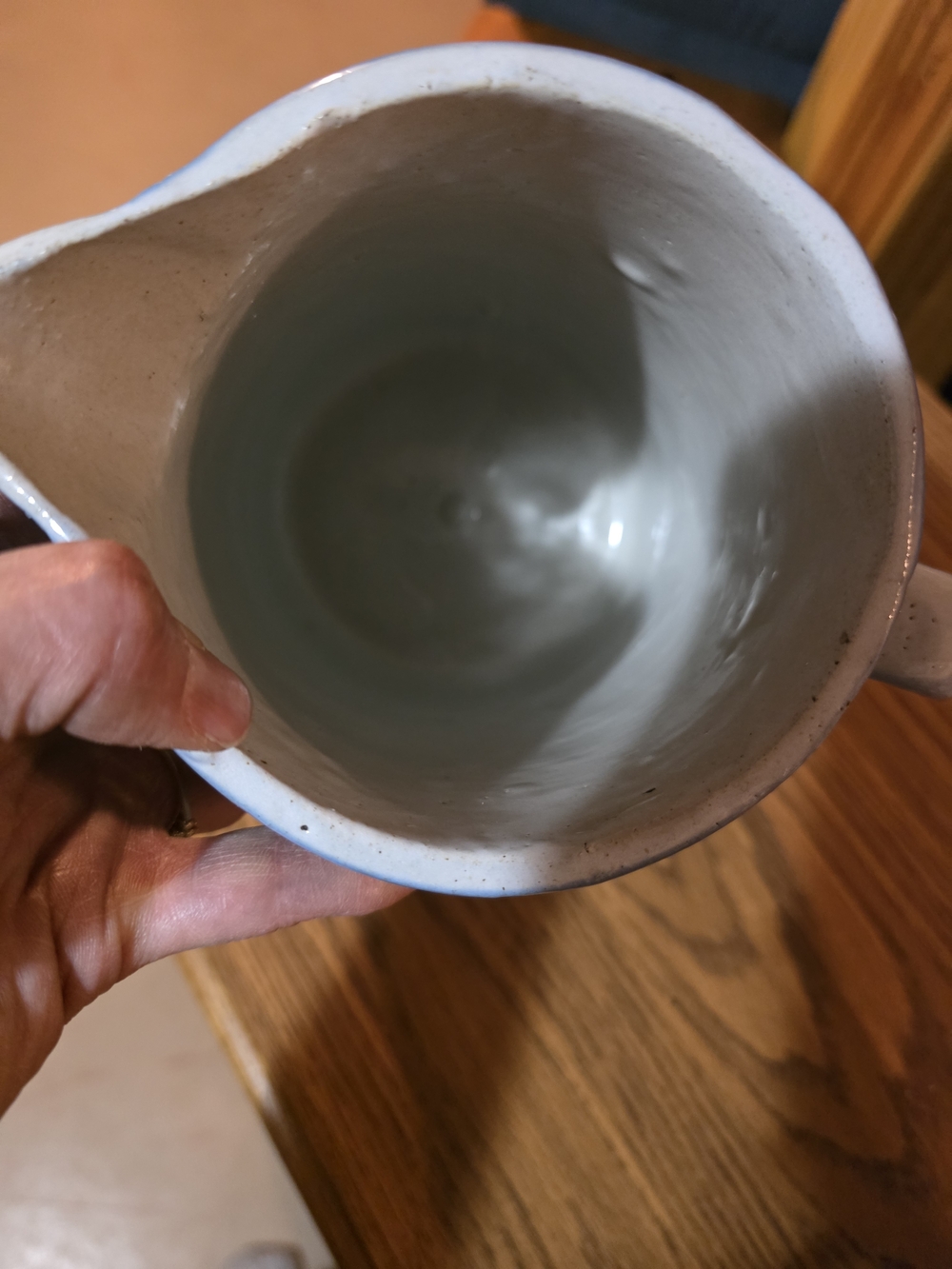 Antique Salt Glazed Blue  Grape Stoneware  Pitcher - Decorative Home Art - Picture 3 of 6